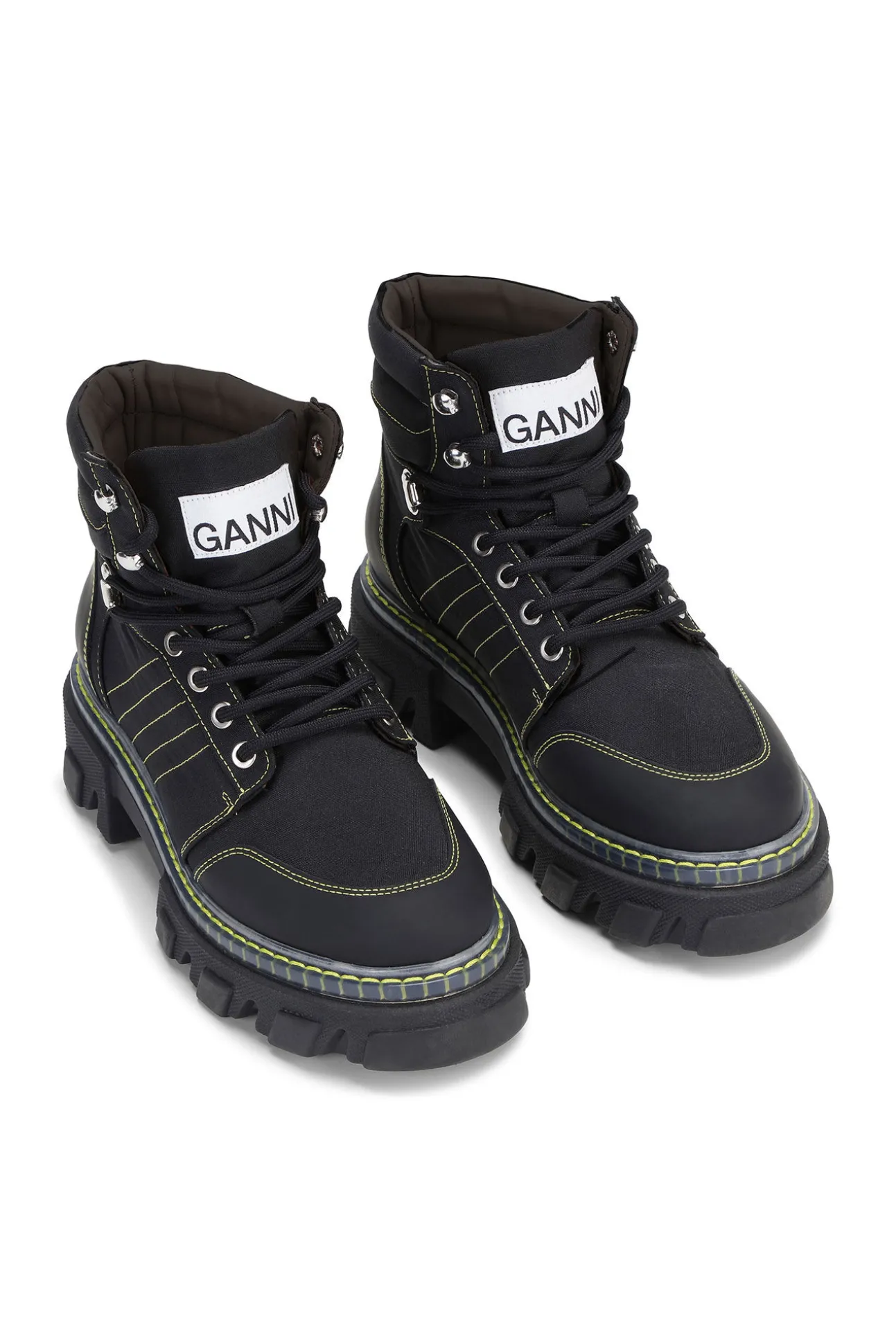 Outlet GANNI Schnurbarer Wanderschuh Black