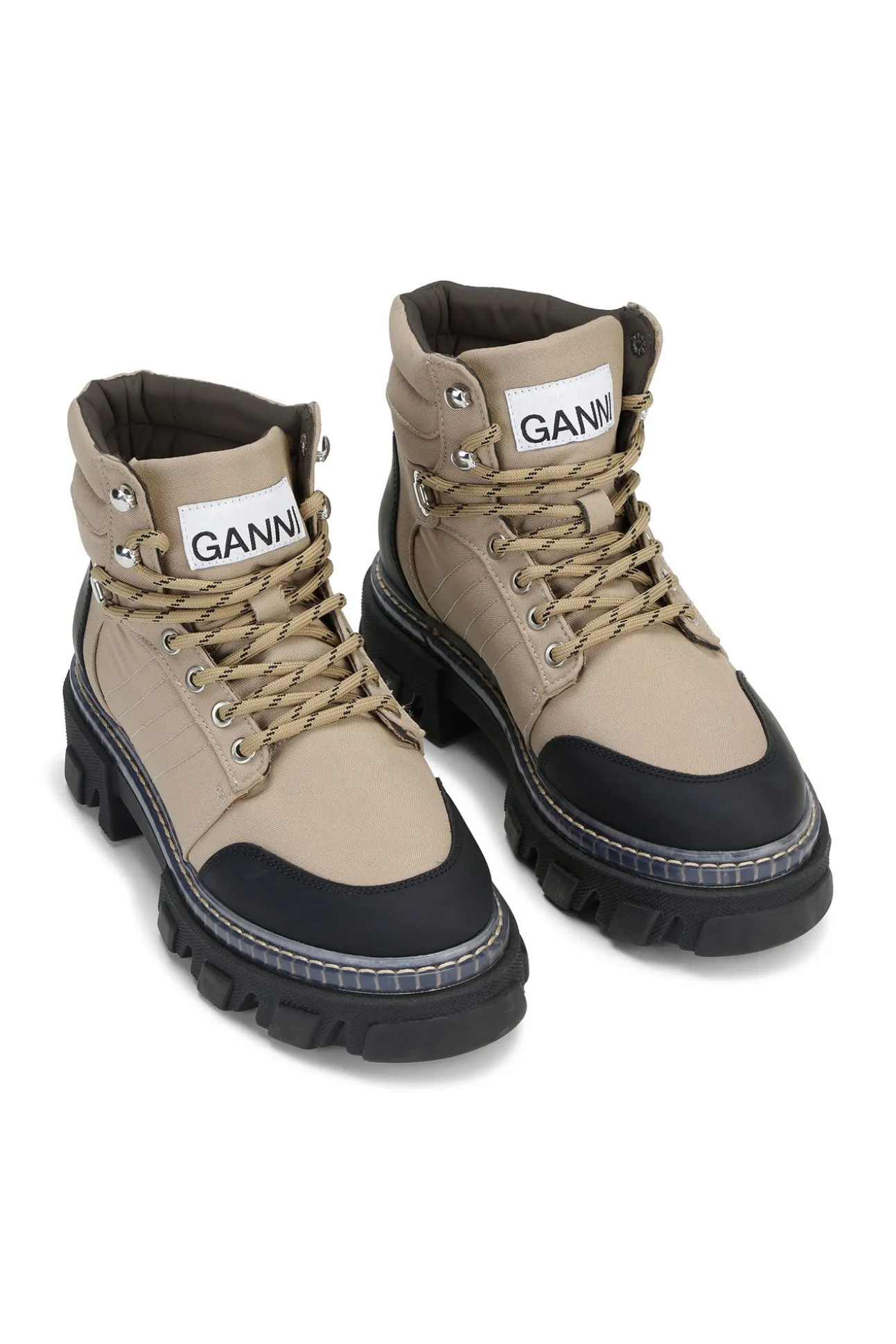 Best Sale GANNI Schnurbarere Wanderstiefel Tiger's Eye