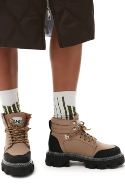 Best Sale GANNI Schnurbarere Wanderstiefel Tiger's Eye