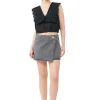 Hot GANNI Schwarz Gewaschener Wickel-Minirock Sharkskin