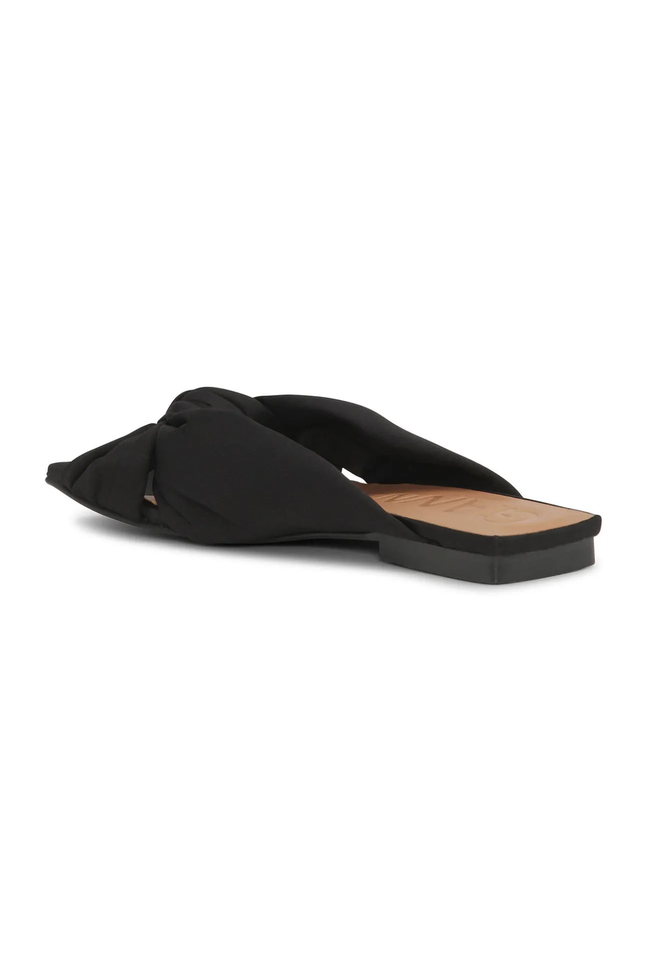 Clearance GANNI Schwarze Flache Pantoletten Mit Sanften Knoten Black