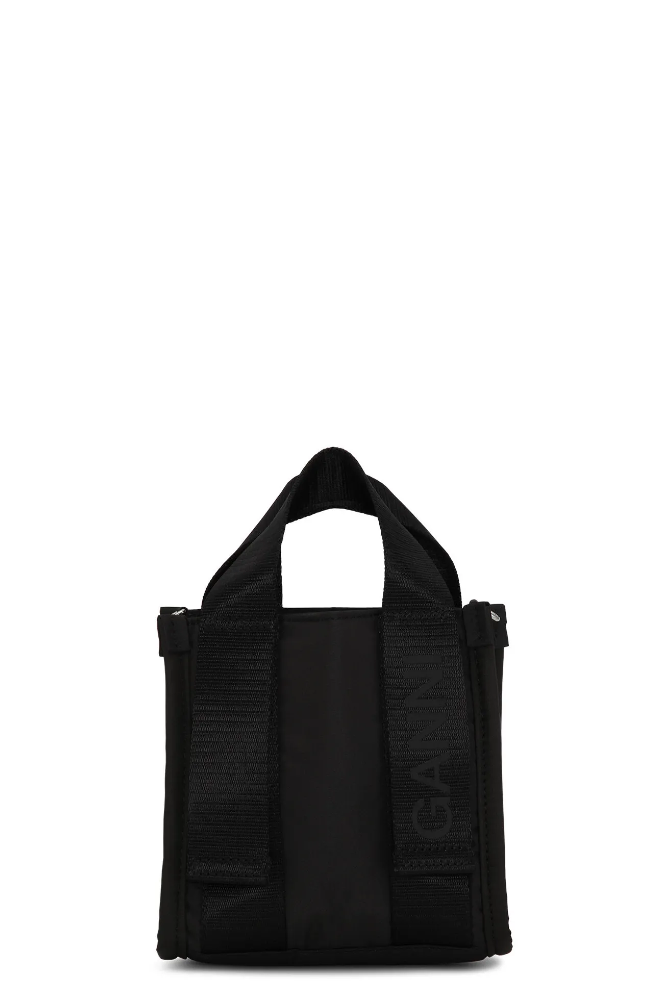 Hot GANNI Schwarze Mini-Tragetasche Aus Tech-Gewebe Black