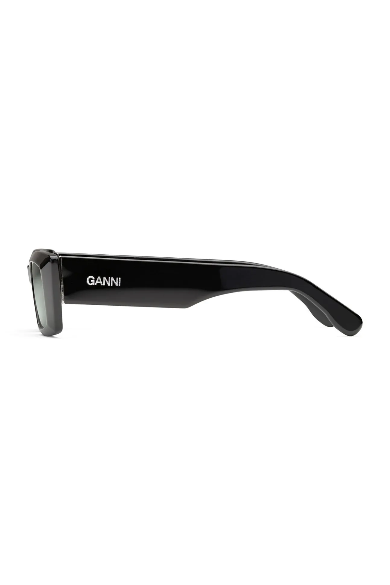 Clearance GANNI Schwarze Rechteckige Sonnenbrille Black
