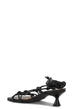 Online GANNI Schwarze Sandalen Mit Knoten Und Pfennigabsatz Black
