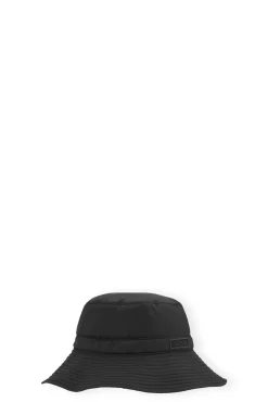 Store GANNI Schwarzer Fischerhut Aus Tech-Gewebe Black