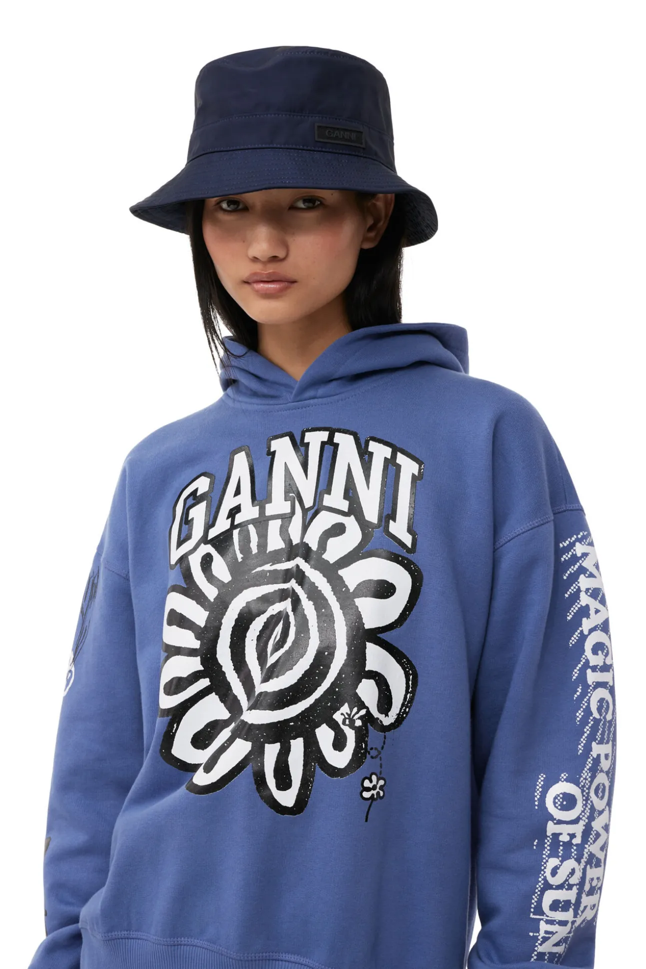 Store GANNI Schwarzer Fischerhut Aus Tech-Gewebe Black