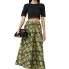Sale GANNI Schwarzes Gesmoktes Crop-Top Mit O-Ausschnitt Aus Cotton Poplin Black