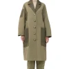 Online GANNI Schwerer Twill-Mäntel Aloe