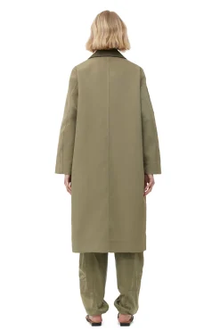 Online GANNI Schwerer Twill-Mäntel Aloe