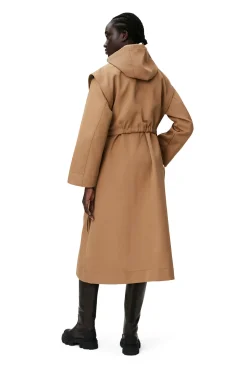 Best GANNI Schwerer Twill-Mäntel In Oversize-Passform Petrified Oak