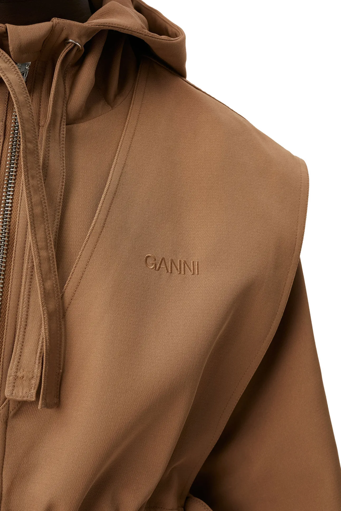 Best GANNI Schwerer Twill-Mäntel In Oversize-Passform Petrified Oak