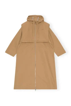 Best GANNI Schwerer Twill-Mäntel In Oversize-Passform Petrified Oak