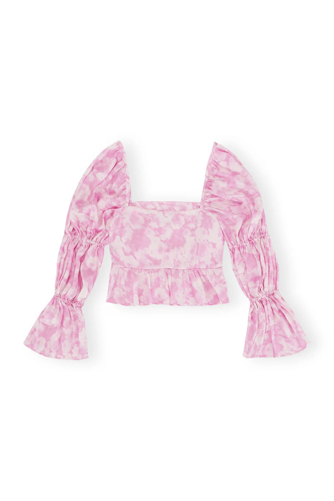 Best Sale GANNI Silk-Stretch-Satin-Bluse Bonbon