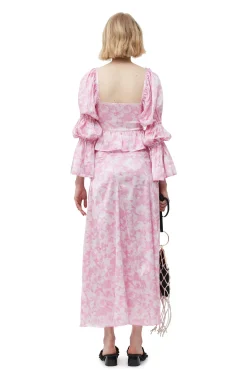 Cheap GANNI Silk-Stretch-Satin-Maxirock Bonbon