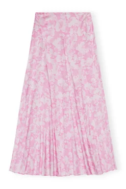 Cheap GANNI Silk-Stretch-Satin-Maxirock Bonbon