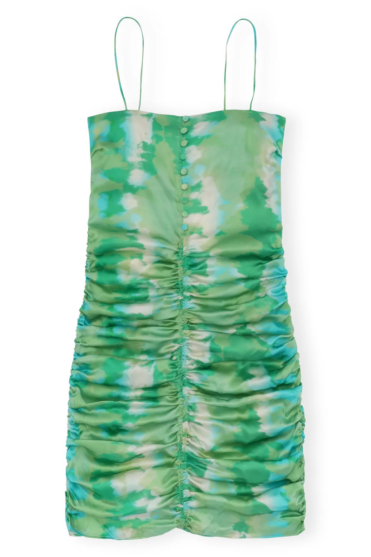 Sale GANNI Silk-Stretch-Satin-Minikleid Lily Green