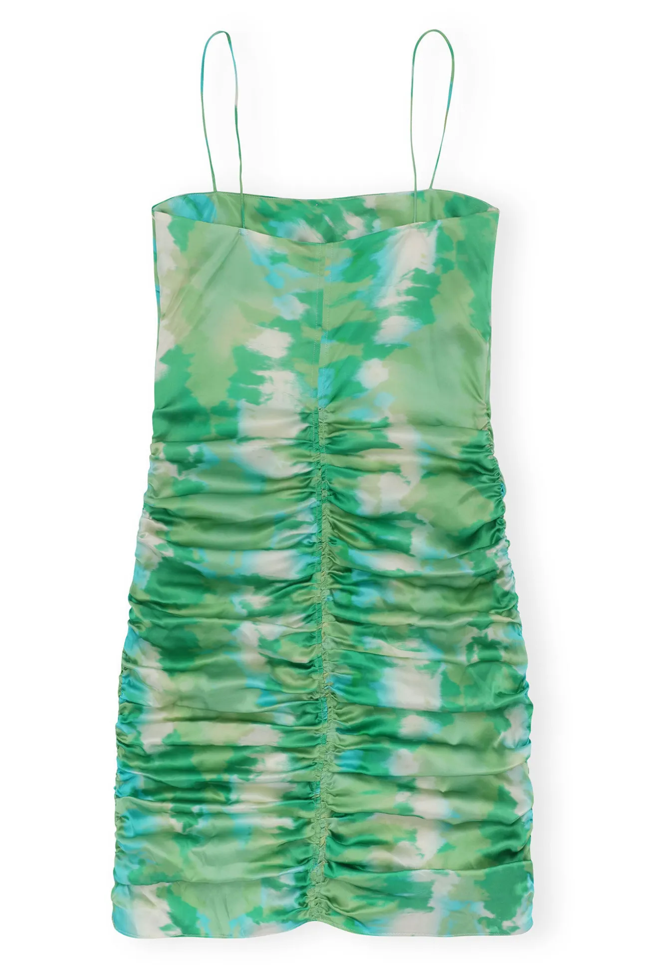 Sale GANNI Silk-Stretch-Satin-Minikleid Lily Green