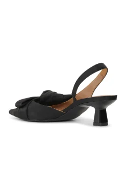 Hot GANNI Slingback-Pumps Mit Weicher Schleife Black