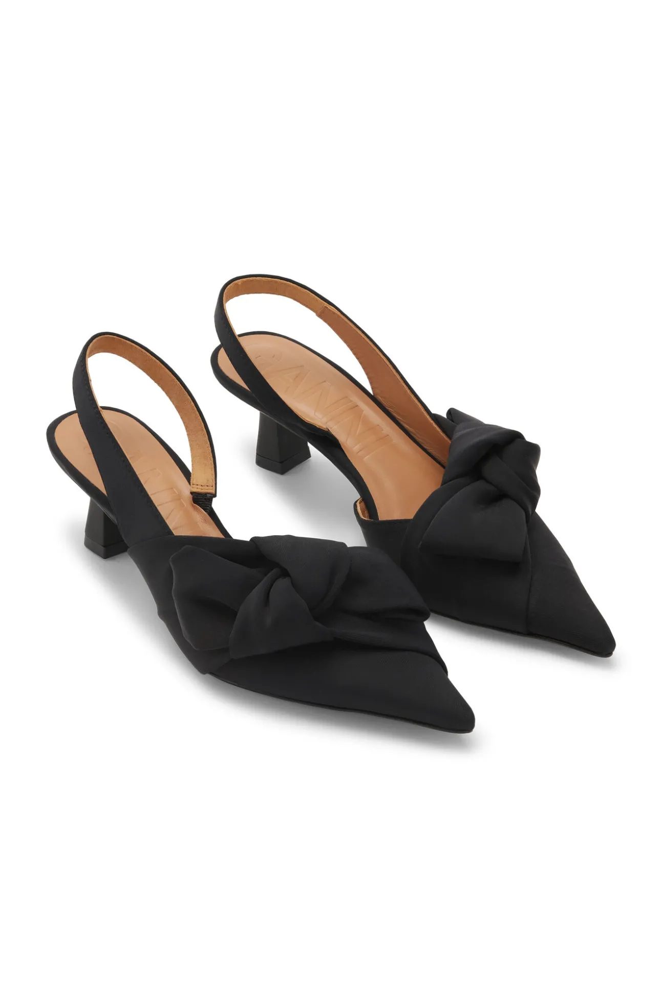 Flash Sale GANNI Slingback-Pumps Mit Weicher Schleife Black