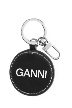 New GANNI Smiley-Schlusselanhanger Black