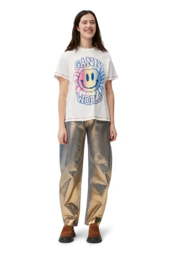 Hot GANNI Smiley-T-Shirt Bright White