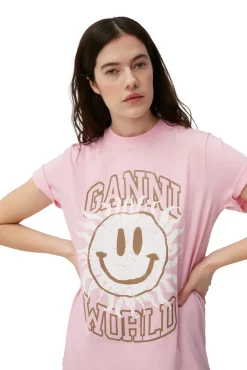 Discount GANNI Smiley-T-Shirt Lilac Sachet