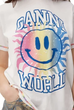 Hot GANNI Smiley-T-Shirt Bright White