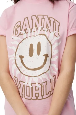 Discount GANNI Smiley-T-Shirt Lilac Sachet