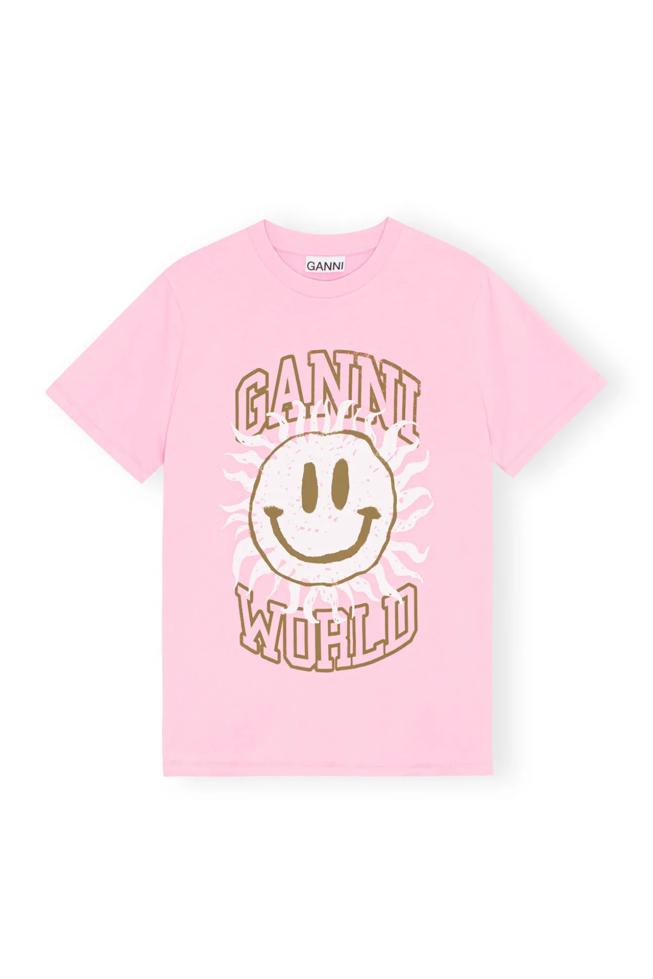 Discount GANNI Smiley-T-Shirt Lilac Sachet