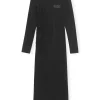 Fashion GANNI Software-Bodycon-Midikleid Black