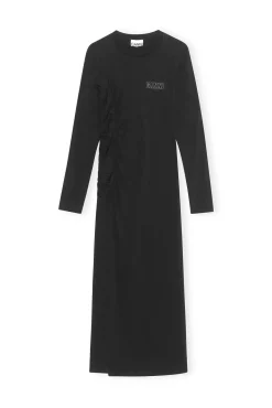 Fashion GANNI Software-Bodycon-Midikleid Black