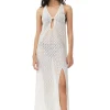 Outlet GANNI Spitzen-Mesh-Maxikleid Egret