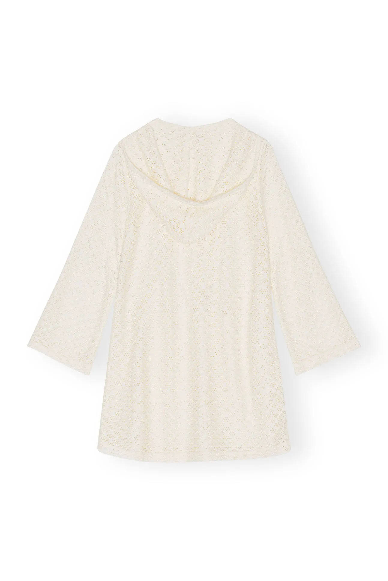 Online GANNI Spitzen-Mesh-Minikleid Mit Hoodie Egret