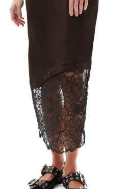 Shop GANNI Spitzen-Midikleid Mole