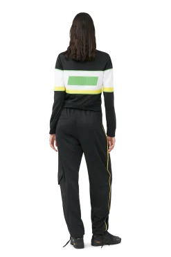 Outlet GANNI Sportliche Jersey-Trainingsjacke Black