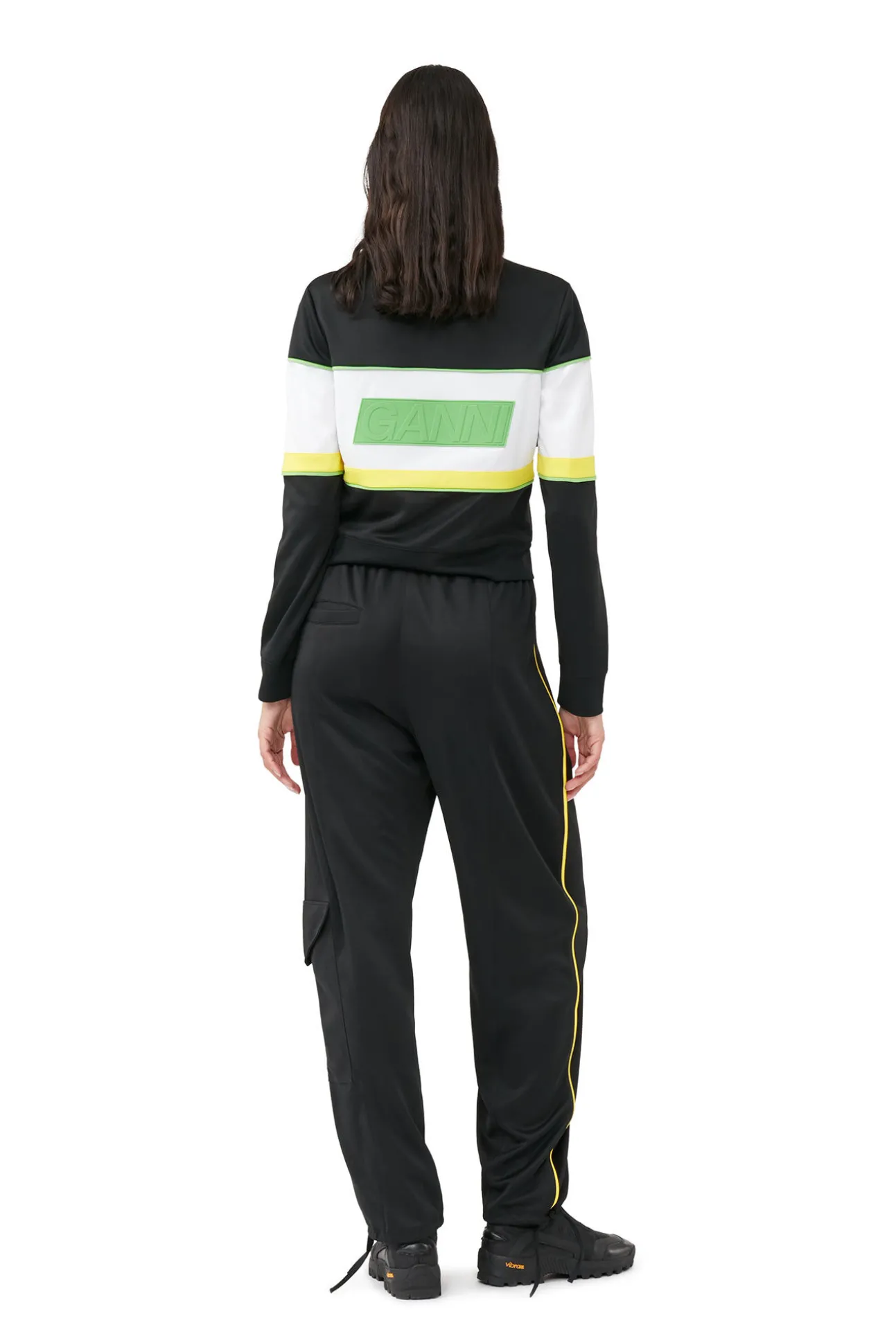 Outlet GANNI Sportliche Jersey-Trainingsjacke Black