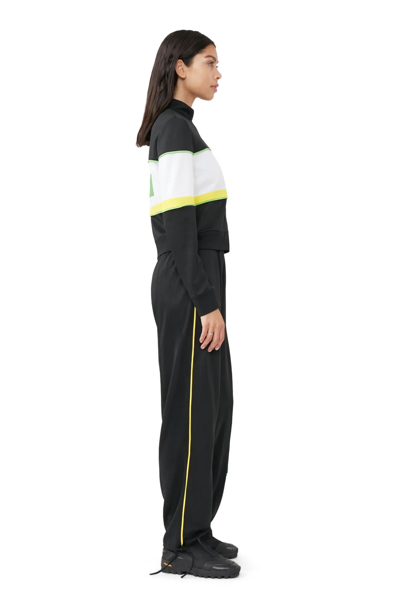 Outlet GANNI Sportliche Jersey-Trainingsjacke Black