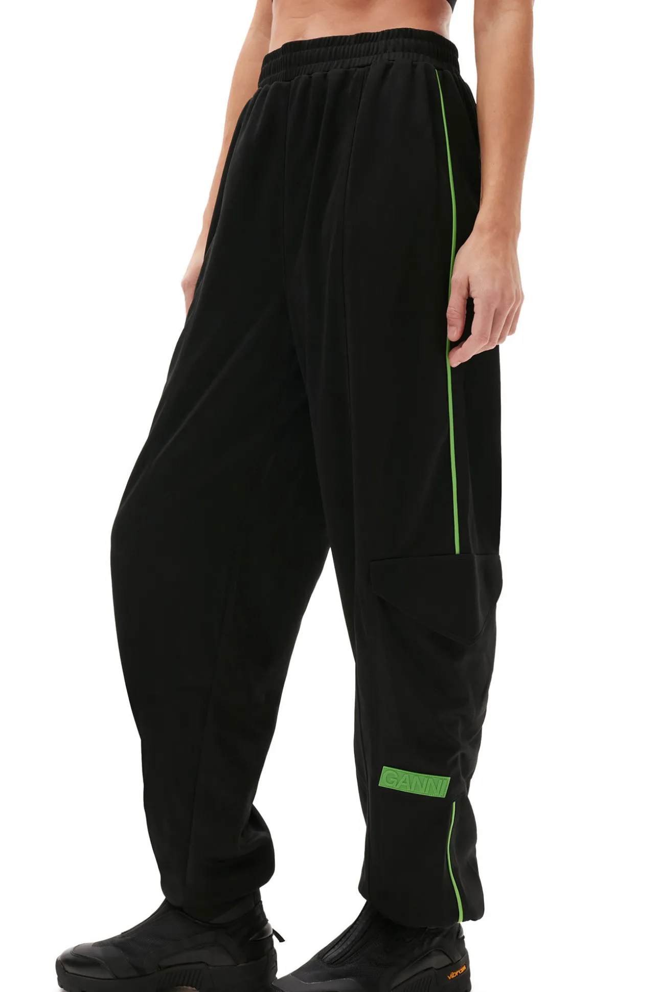 Discount GANNI Sportliche, Lockere Jersey-Hose Black