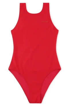 Cheap GANNI Sportlicher Badeanzug High Risk Red
