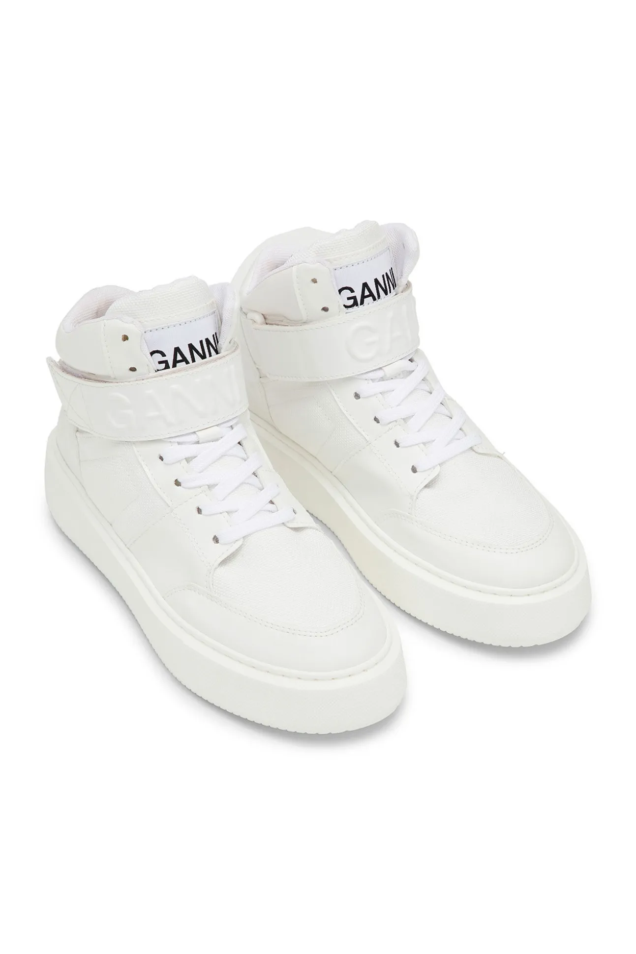 Store GANNI „Sporty Mix“-High-Top-Sneakers Egret