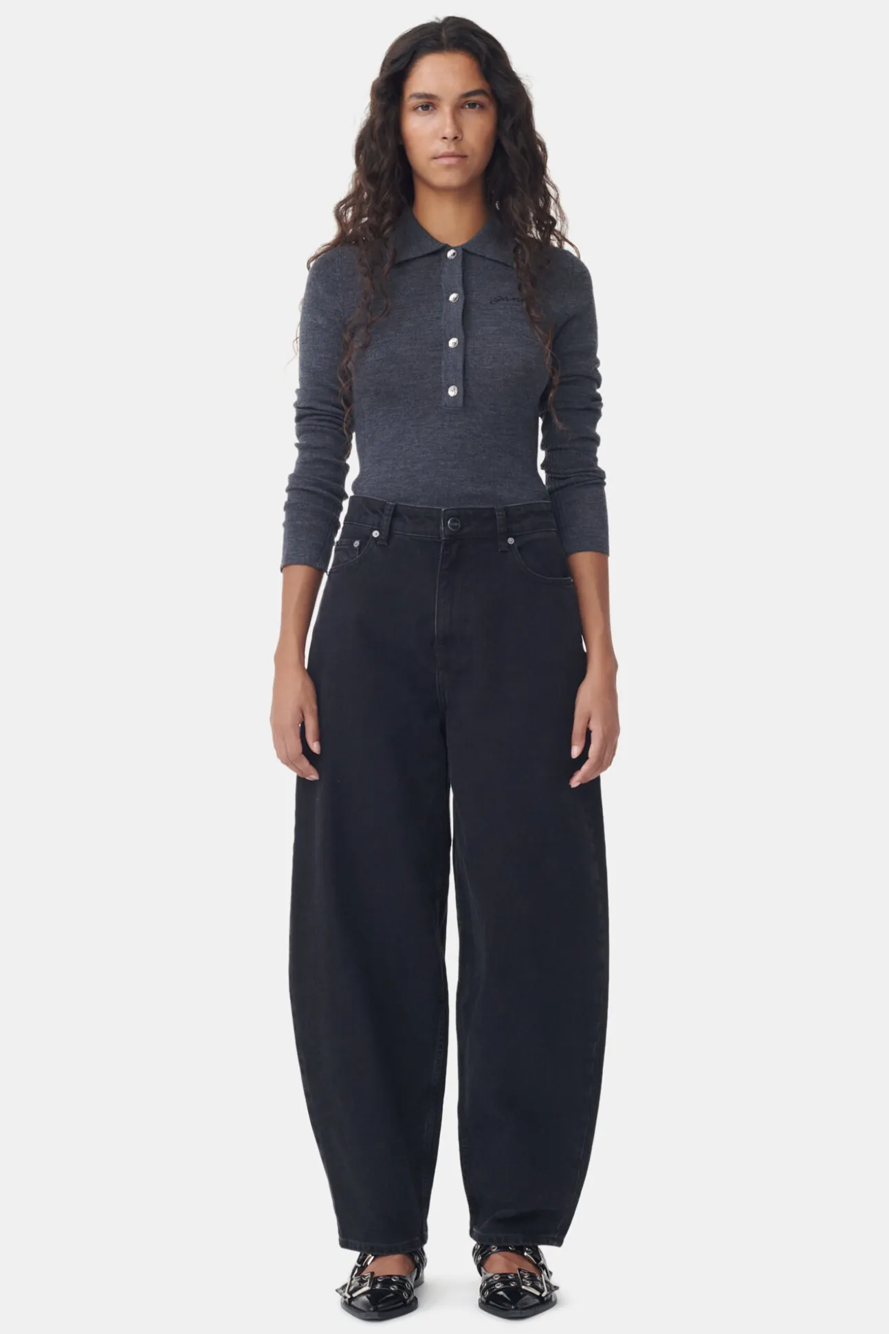 Fashion GANNI Stary Jeans Washed Black/Black