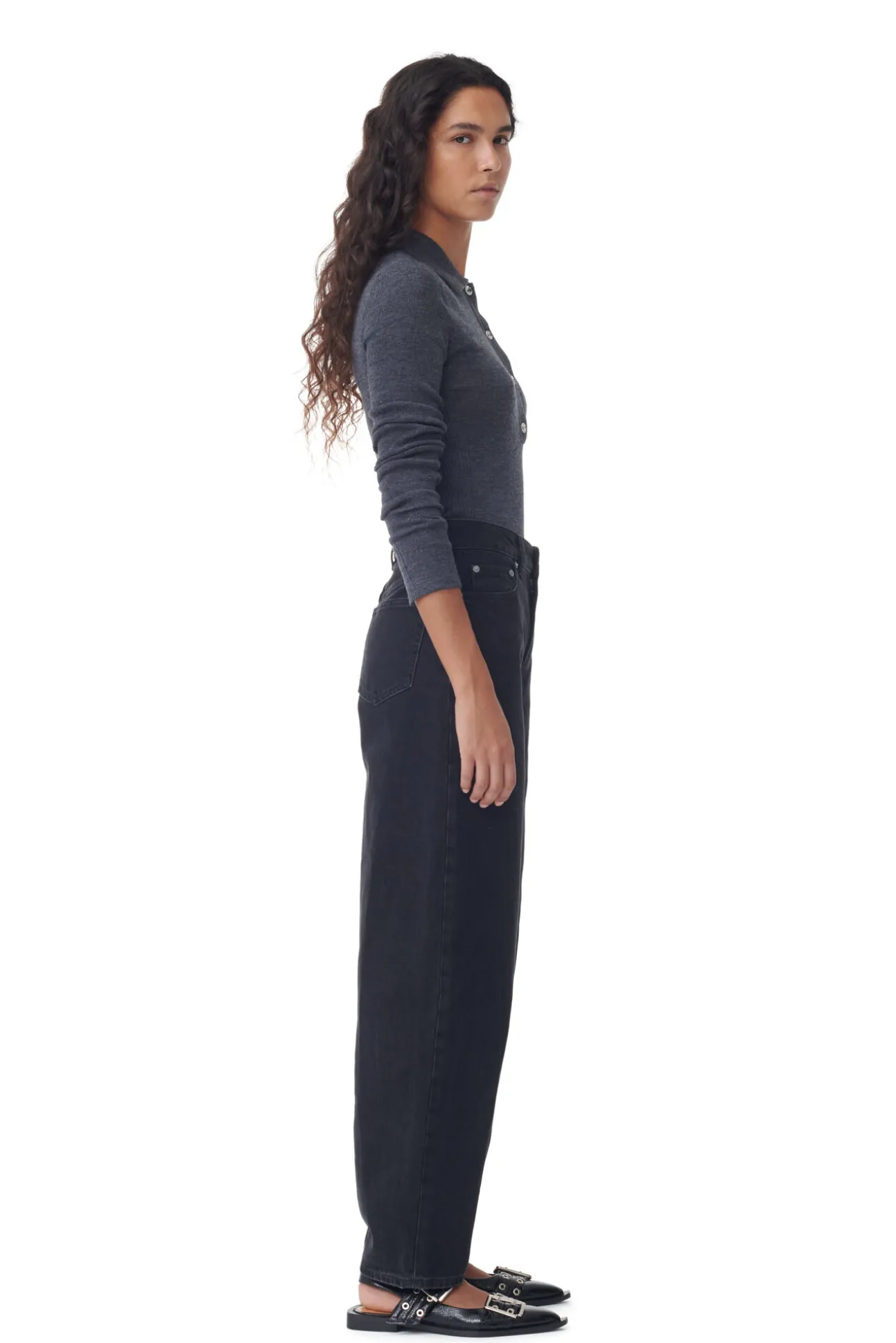 Fashion GANNI Stary Jeans Washed Black/Black