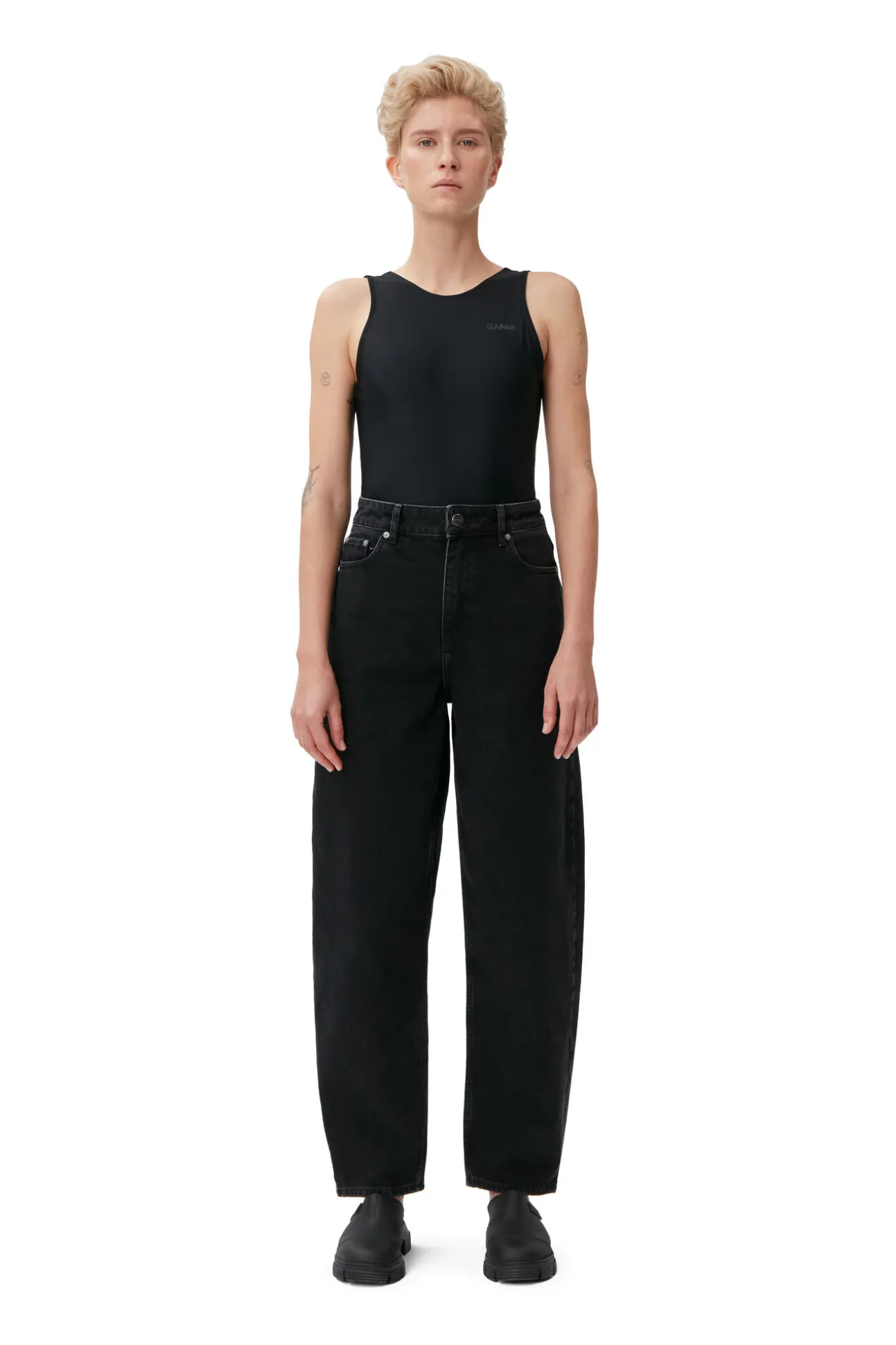 Fashion GANNI Stary Jeans Washed Black/Black