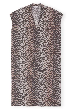 New GANNI Strand-Kaftan Leopard