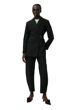 Outlet GANNI Streifenblazer Mit Gurtel Black