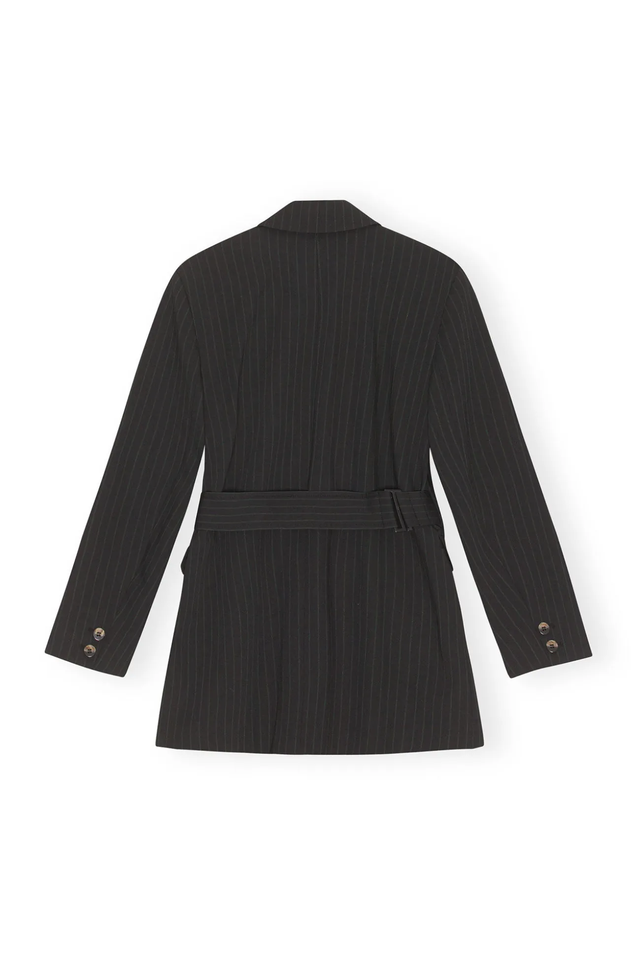 Outlet GANNI Streifenblazer Mit Gurtel Black