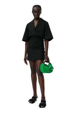 Online GANNI Streifen-Minikleid Black