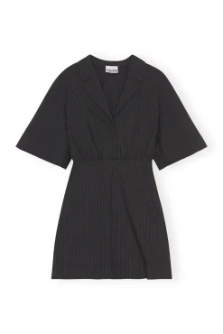 Online GANNI Streifen-Minikleid Black