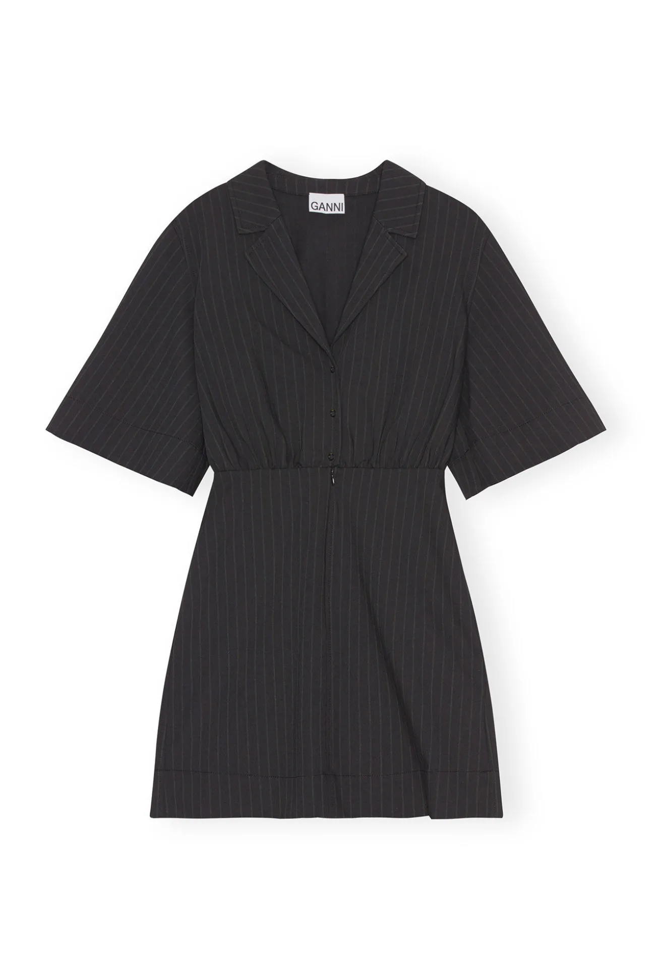 Online GANNI Streifen-Minikleid Black