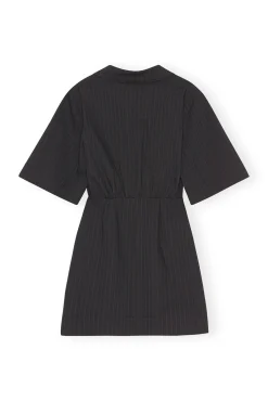 Online GANNI Streifen-Minikleid Black